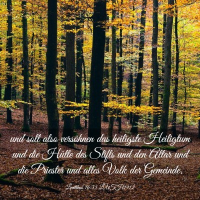 Picture 03 - Levitikus 16:33 LUTH1912 - und soll also versöhnen das heiligste Heiligtum - Bible Verse Picture