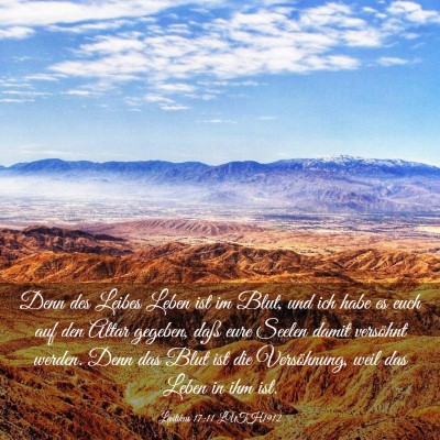 Picture 03 - Levitikus 17:11 LUTH1912 - Denn des Leibes Leben ist im Blut, und ich habe - Bible Verse Picture