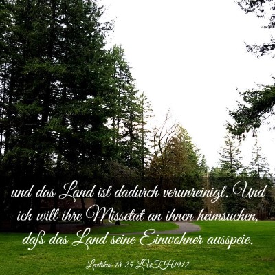 Picture 03 - Levitikus 18:25 LUTH1912 - und das Land ist dadurch verunreinigt. Und ich - Bible Verse Picture