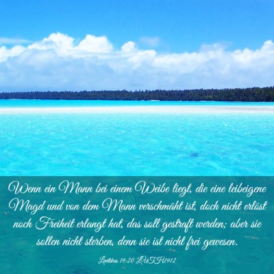 Picture 03 - Levitikus 19:20 LUTH1912 - Wenn ein Mann bei einem Weibe liegt, die eine - Bible Verse Picture