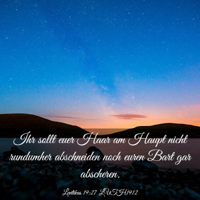 Picture 03 - Levitikus 19:27 LUTH1912 - Ihr sollt euer Haar am Haupt nicht rundumher - Bible Verse Picture