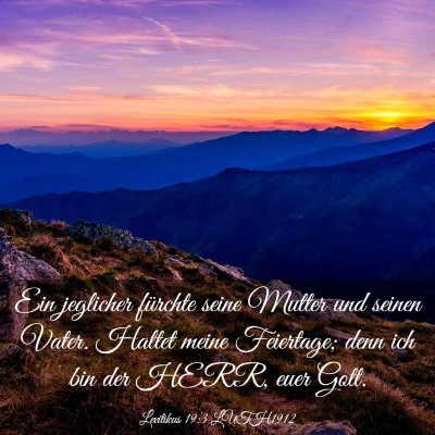Picture 03 - Levitikus 19:3 LUTH1912 - Ein jeglicher fürchte seine Mutter und seinen - Bible Verse Picture