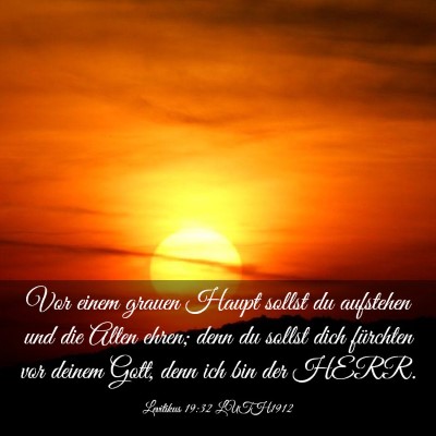 Picture 03 - Levitikus 19:32 LUTH1912 - Vor einem grauen Haupt sollst du aufstehen und - Bible Verse Picture