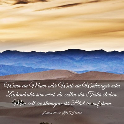 Picture 03 - Levitikus 20:27 LUTH1912 - Wenn ein Mann oder Weib ein Wahrsager oder - Bible Verse Picture