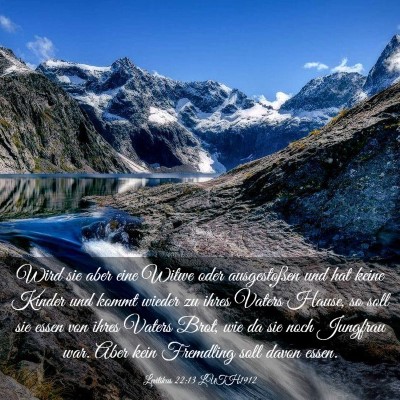 Picture 03 - Levitikus 22:13 LUTH1912 - Wird sie aber eine Witwe oder ausgestoßen und - Bible Verse Picture