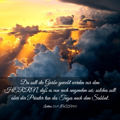 Picture 03 - Levitikus 23:11 LUTH1912 - Da soll die Garbe gewebt werden vor dem HERRN, - Bible Verse Picture