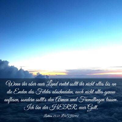 Picture 03 - Levitikus 23:22 LUTH1912 - Wenn ihr aber euer Land erntet sollt ihr nicht - Bible Verse Picture