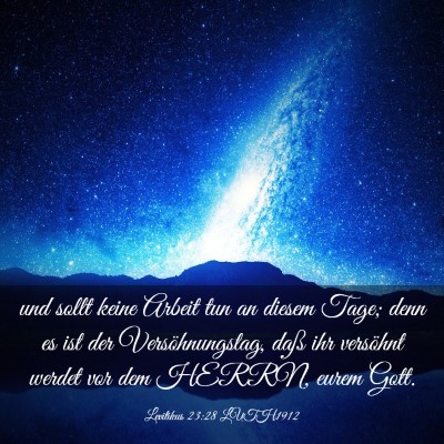 Picture 03 - Levitikus 23:28 LUTH1912 - und sollt keine Arbeit tun an diesem Tage; denn - Bible Verse Picture