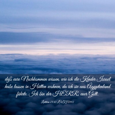 Picture 03 - Levitikus 23:43 LUTH1912 - daß eure Nachkommen wissen, wie ich die Kinder - Bible Verse Picture