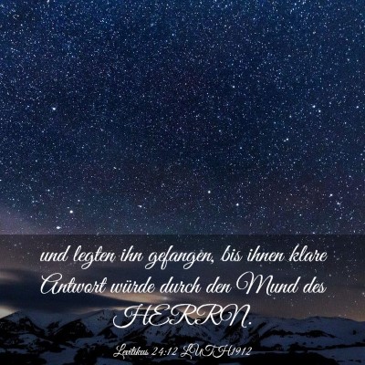 Picture 03 - Levitikus 24:12 LUTH1912 - und legten ihn gefangen, bis ihnen klare Antwort - Bible Verse Picture