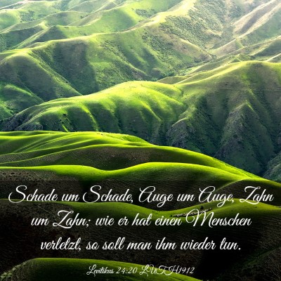 Picture 03 - Levitikus 24:20 LUTH1912 - Schade um Schade, Auge um Auge, Zahn um Zahn; wie - Bible Verse Picture