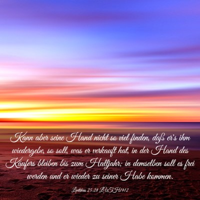 Picture 03 - Levitikus 25:28 LUTH1912 - Kann aber seine Hand nicht so viel finden, daß - Bible Verse Picture