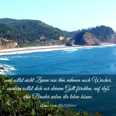 Picture 03 - Levitikus 25:36 LUTH1912 - und sollst nicht Zinsen von ihm nehmen noch - Bible Verse Picture