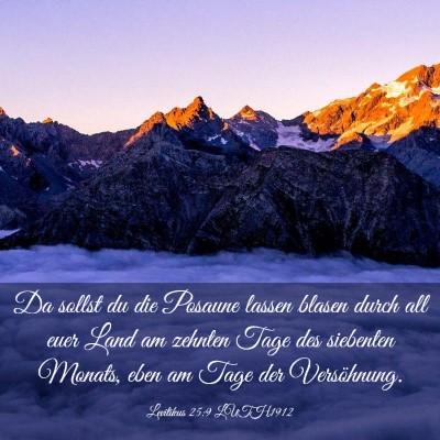 Picture 03 - Levitikus 25:9 LUTH1912 - Da sollst du die Posaune lassen blasen durch all - Bible Verse Picture