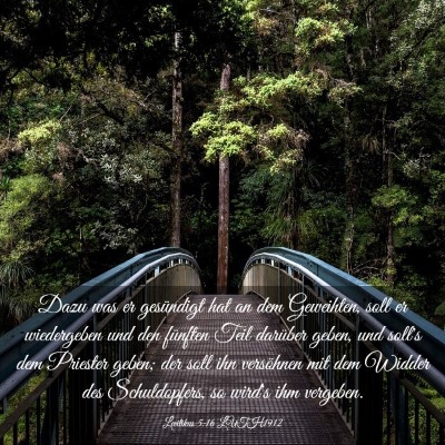 Picture 03 - Levitikus 5:16 LUTH1912 - Dazu was er gesündigt hat an dem Geweihten, soll - Bible Verse Picture
