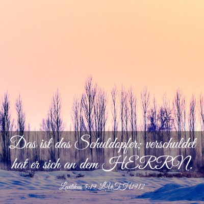 Picture 03 - Levitikus 5:19 LUTH1912 - Das ist das Schuldopfer; verschuldet hat er sich - Bible Verse Picture