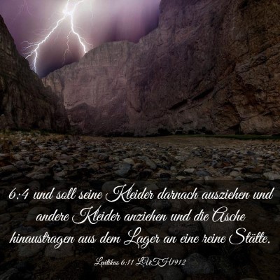 Picture 03 - Levitikus 6:11 LUTH1912 - 6:4 und soll seine Kleider darnach ausziehen und - Bible Verse Picture