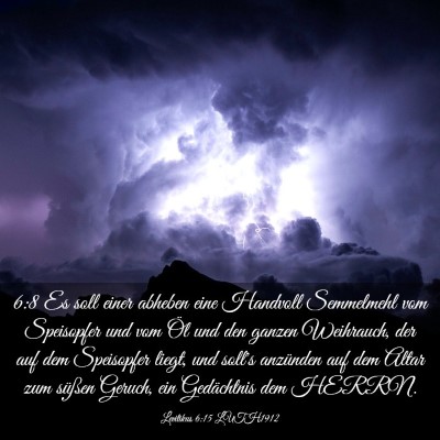 Picture 03 - Levitikus 6:15 LUTH1912 - 6:8 Es soll einer abheben eine Handvoll - Bible Verse Picture