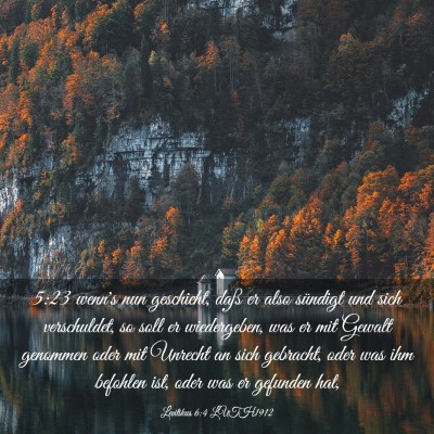 Picture 03 - Levitikus 6:4 LUTH1912 - 5:23 wenn's nun geschieht, daß er also sündigt - Bible Verse Picture