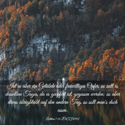 Picture 03 - Levitikus 7:16 LUTH1912 - Ist es aber ein Gelübde oder freiwilliges Opfer, - Bible Verse Picture