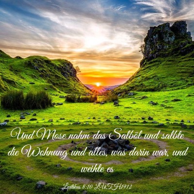 Picture 03 - Levitikus 8:10 LUTH1912 - Und Mose nahm das Salböl und salbte die Wohnung - Bible Verse Picture