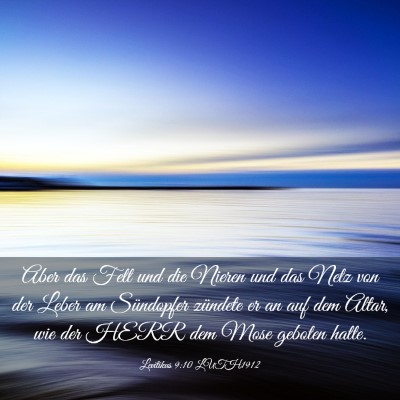 Picture 03 - Levitikus 9:10 LUTH1912 - Aber das Fett und die Nieren und das Netz von der - Bible Verse Picture