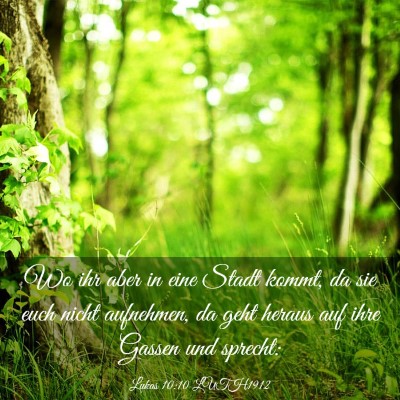 Picture 03 - Lukas 10:10 LUTH1912 - Wo ihr aber in eine Stadt kommt, da sie euch - Bible Verse Picture