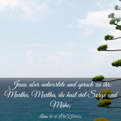 Picture 03 - Lukas 10:41 LUTH1912 - Jesus aber antwortete und sprach zu ihr: Martha, - Bible Verse Picture