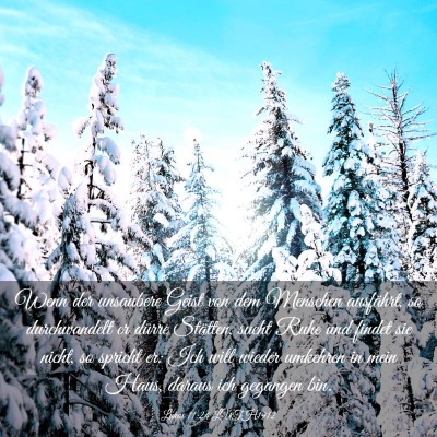 Picture 03 - Lukas 11:24 LUTH1912 - Wenn der unsaubere Geist von dem Menschen - Bible Verse Picture
