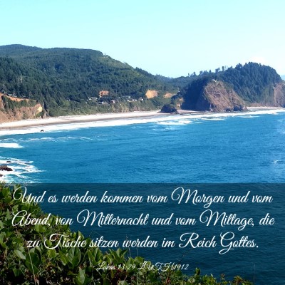 Picture 03 - Lukas 13:29 LUTH1912 - Und es werden kommen vom Morgen und vom Abend, - Bible Verse Picture