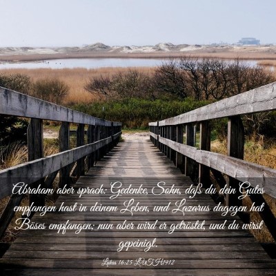 Picture 03 - Lukas 16:25 LUTH1912 - Abraham aber sprach: Gedenke, Sohn, daß du dein - Bible Verse Picture