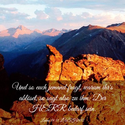 Picture 03 - Lukas 19:31 LUTH1912 - Und so euch jemand fragt, warum ihr's ablöset, - Bible Verse Picture