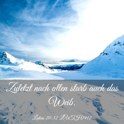 Picture 03 - Lukas 20:32 LUTH1912 - Zuletzt nach allen starb auch das - Bible Verse Picture