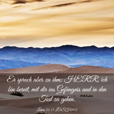 Picture 03 - Lukas 22:33 LUTH1912 - Er sprach aber zu ihm: HERR, ich bin bereit, mit - Bible Verse Picture