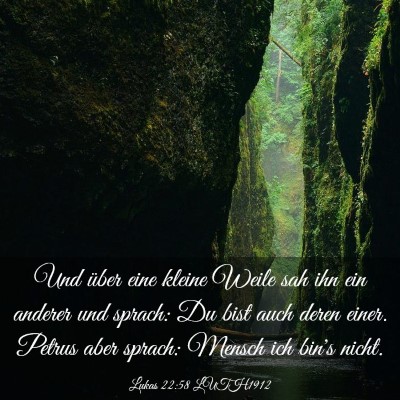 Picture 03 - Lukas 22:58 LUTH1912 - Und über eine kleine Weile sah ihn ein anderer - Bible Verse Picture