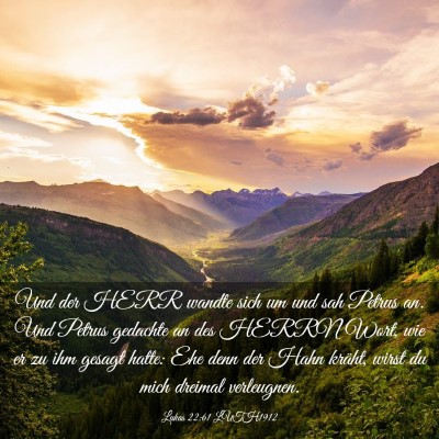 Picture 03 - Lukas 22:61 LUTH1912 - Und der HERR wandte sich um und sah Petrus an. - Bible Verse Picture