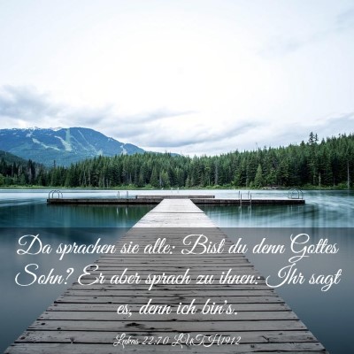 Picture 03 - Lukas 22:70 LUTH1912 - Da sprachen sie alle: Bist du denn Gottes Sohn? - Bible Verse Picture