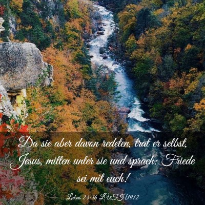 Picture 03 - Lukas 24:36 LUTH1912 - Da sie aber davon redeten, trat er selbst, Jesus, - Bible Verse Picture