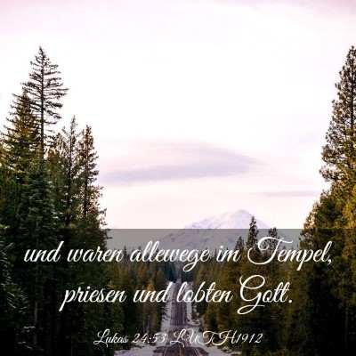 Picture 03 - Lukas 24:53 LUTH1912 - und waren allewege im Tempel, priesen und lobten - Bible Verse Picture
