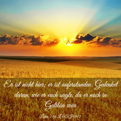 Picture 03 - Lukas 24:6 LUTH1912 - Er ist nicht hier; er ist auferstanden. Gedenket - Bible Verse Picture