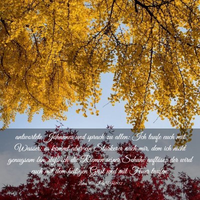 Picture 03 - Lukas 3:16 LUTH1912 - antwortete Johannes und sprach zu allen: Ich - Bible Verse Picture