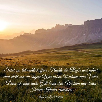 Picture 03 - Lukas 3:8 LUTH1912 - Sehet zu, tut rechtschaffene Früchte der Buße - Bible Verse Picture