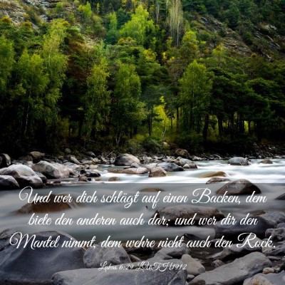 Picture 03 - Lukas 6:29 LUTH1912 - Und wer dich schlägt auf einen Backen, dem biete - Bible Verse Picture