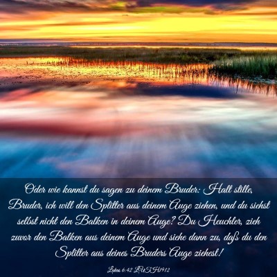 Picture 03 - Lukas 6:42 LUTH1912 - Oder wie kannst du sagen zu deinem Bruder: Halt - Bible Verse Picture