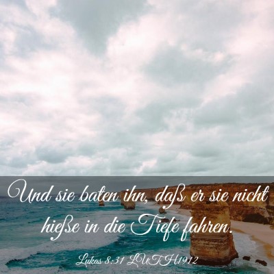 Picture 03 - Lukas 8:31 LUTH1912 - Und sie baten ihn, daß er sie nicht hieße in - Bible Verse Picture