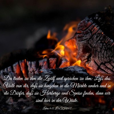 Picture 03 - Lukas 9:12 LUTH1912 - Da traten zu ihm die Zwölf und sprachen zu ihm: - Bible Verse Picture