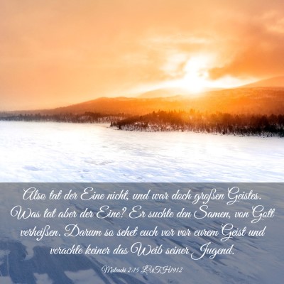Picture 03 - Maleachi 2:15 LUTH1912 - Also tat der Eine nicht, und war doch großen - Bible Verse Picture
