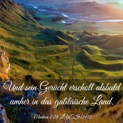 Picture 03 - Markus 1:28 LUTH1912 - Und sein Gerücht erscholl alsbald umher in das - Bible Verse Picture