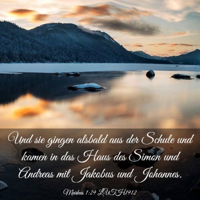 Picture 03 - Markus 1:29 LUTH1912 - Und sie gingen alsbald aus der Schule und kamen - Bible Verse Picture