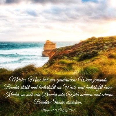Picture 03 - Markus 12:19 LUTH1912 - Meister, Mose hat uns geschrieben: Wenn jemands - Bible Verse Picture